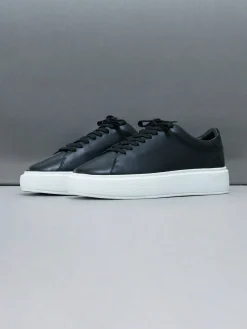 Basic Essential Leather Trainer - Black