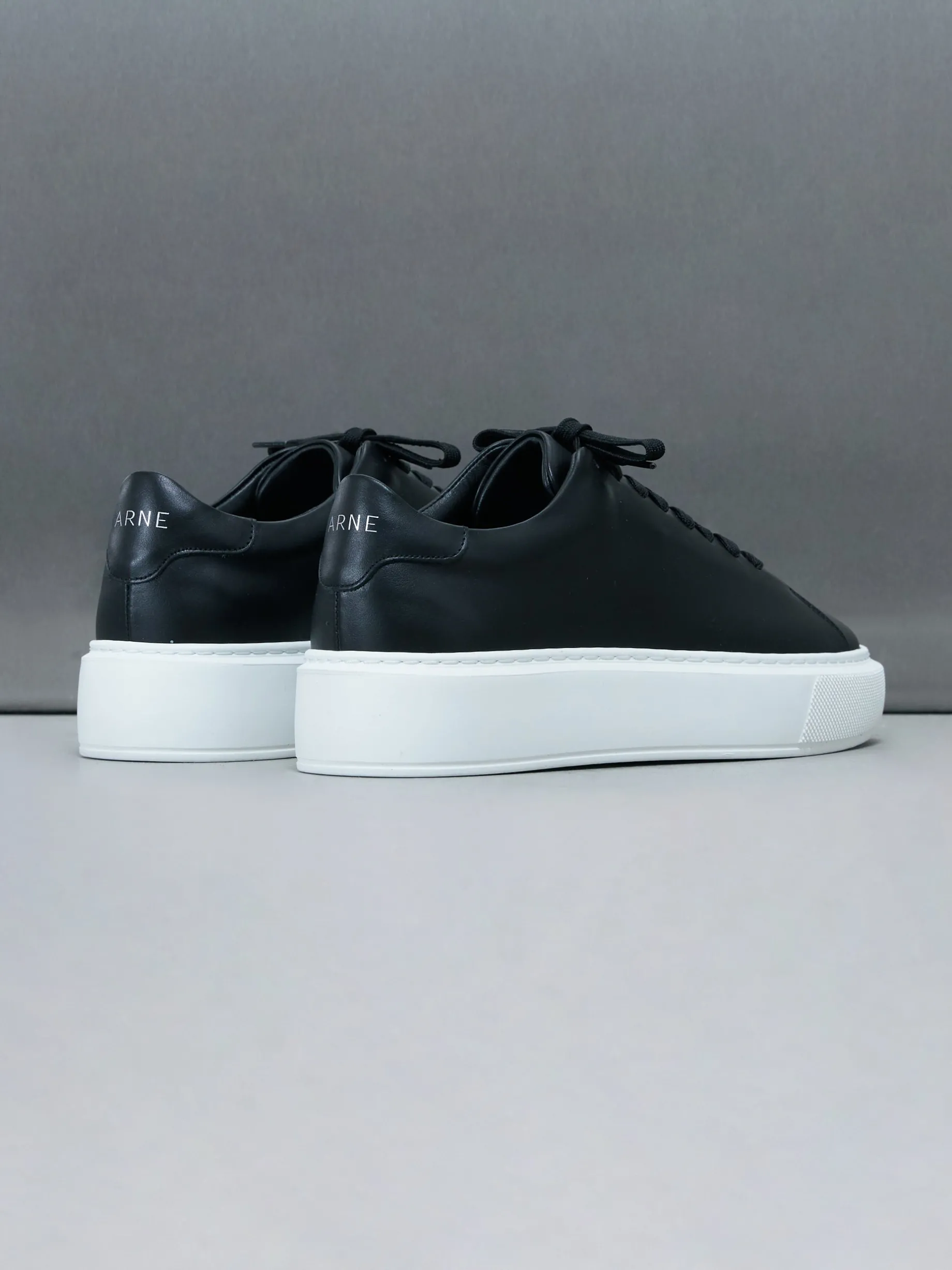 Basic Essential Leather Trainer - Black