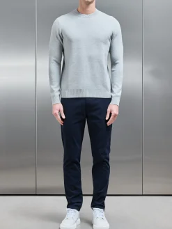 Chunky Knitted Sweatshirt - Marl Grey