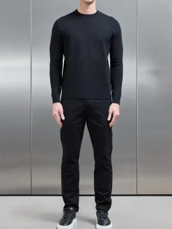 Chunky Knitted Sweatshirt - Black