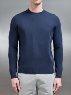 Chunky Knitted Sweatshirt - Navy