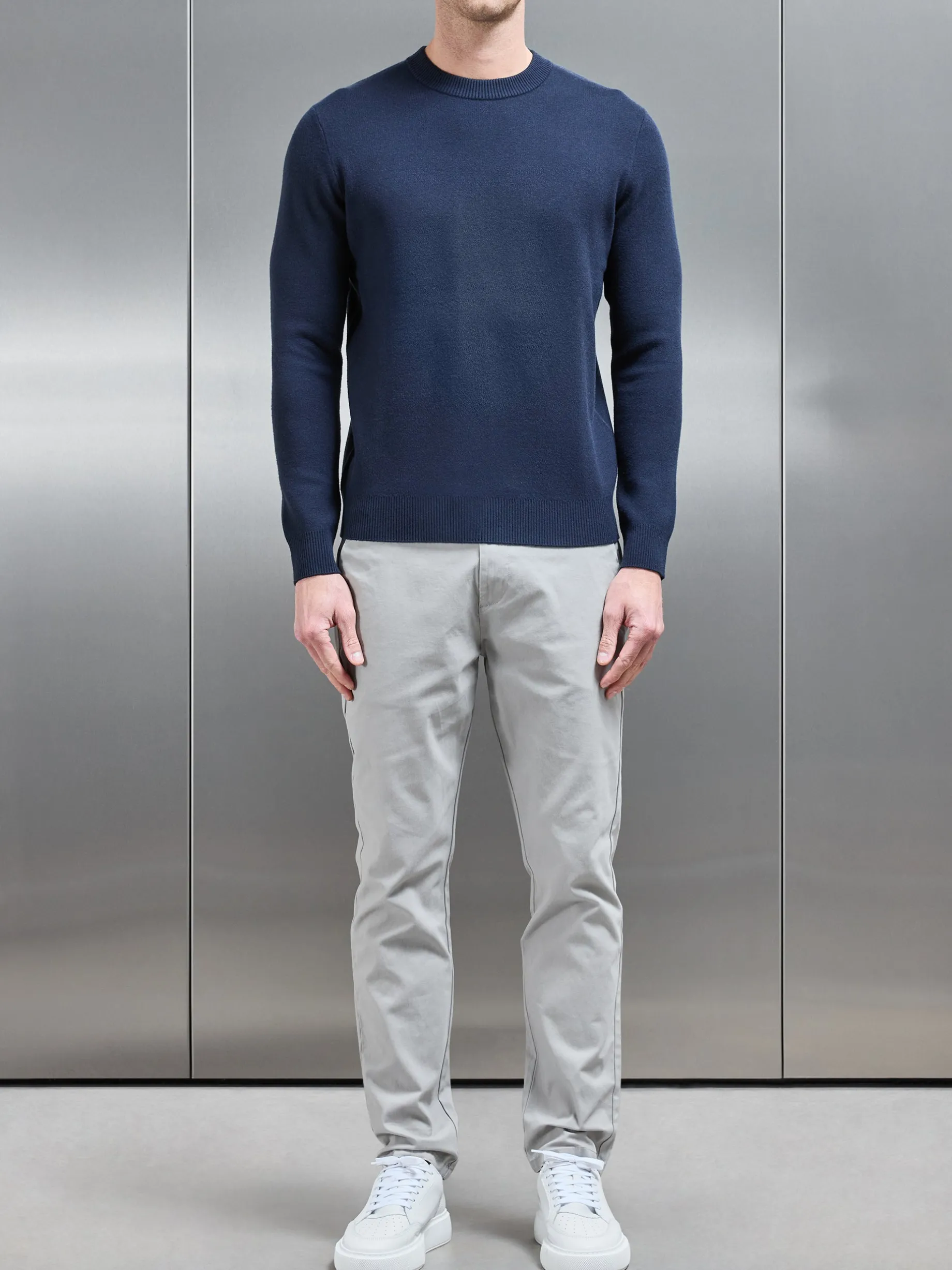 Chunky Knitted Sweatshirt - Navy