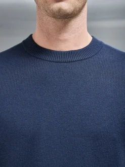 Chunky Knitted Sweatshirt - Navy