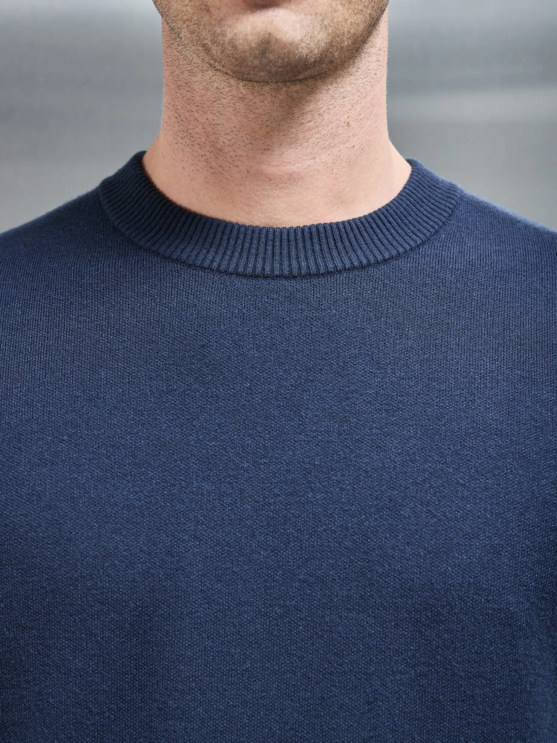 Chunky Knitted Sweatshirt - Navy