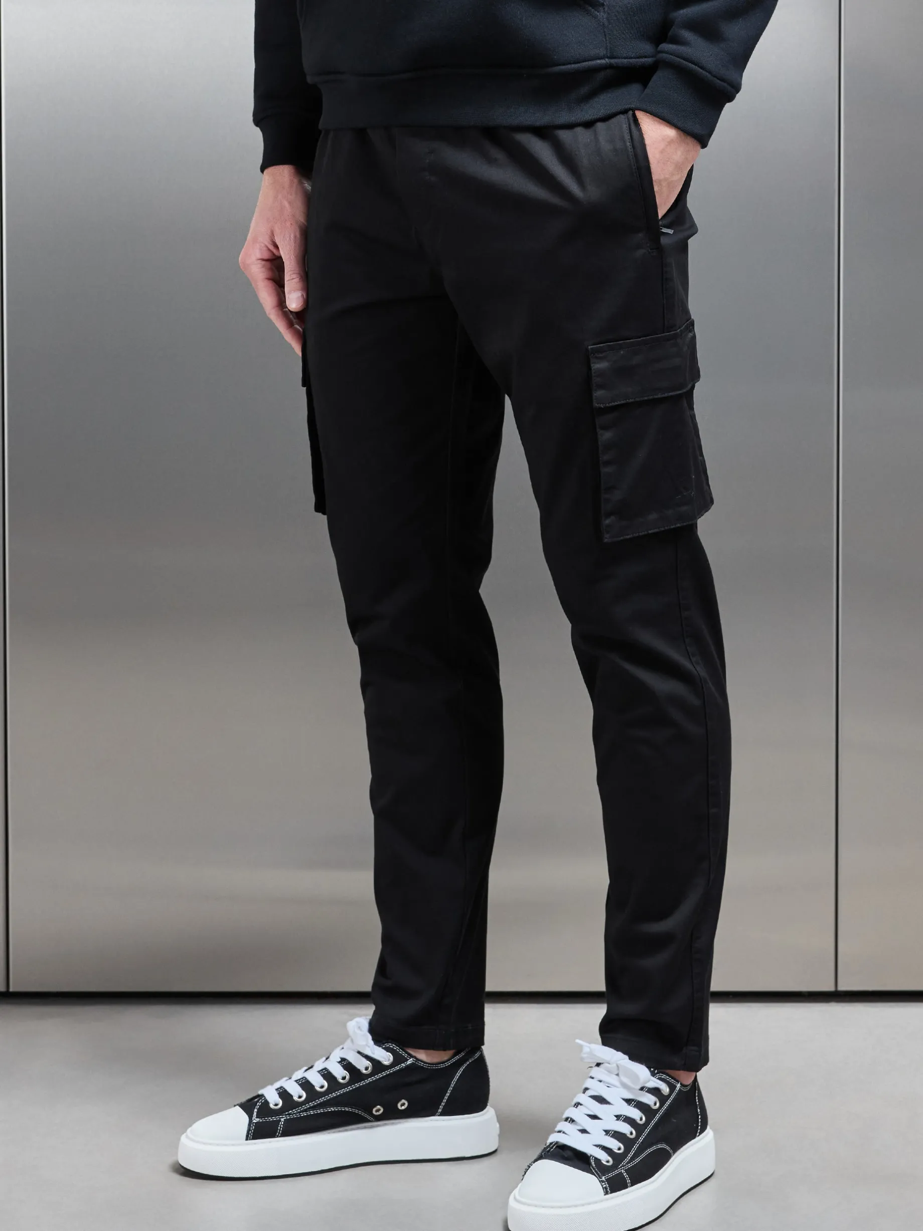 Cotton Cargo Pant - Black
