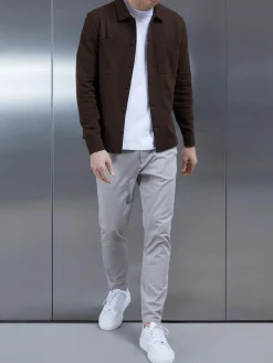 Cotton Jersey Overshirt - Brown