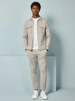Cotton Twill Overshirt - Stone