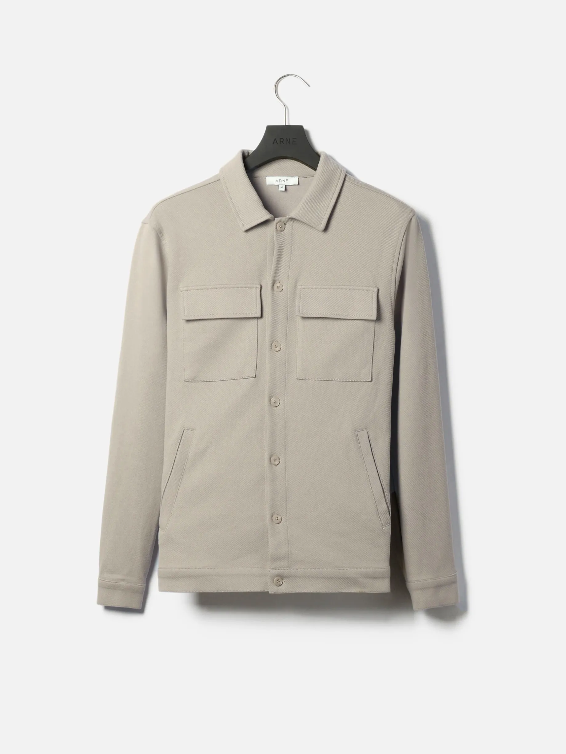 Cotton Twill Overshirt - Stone