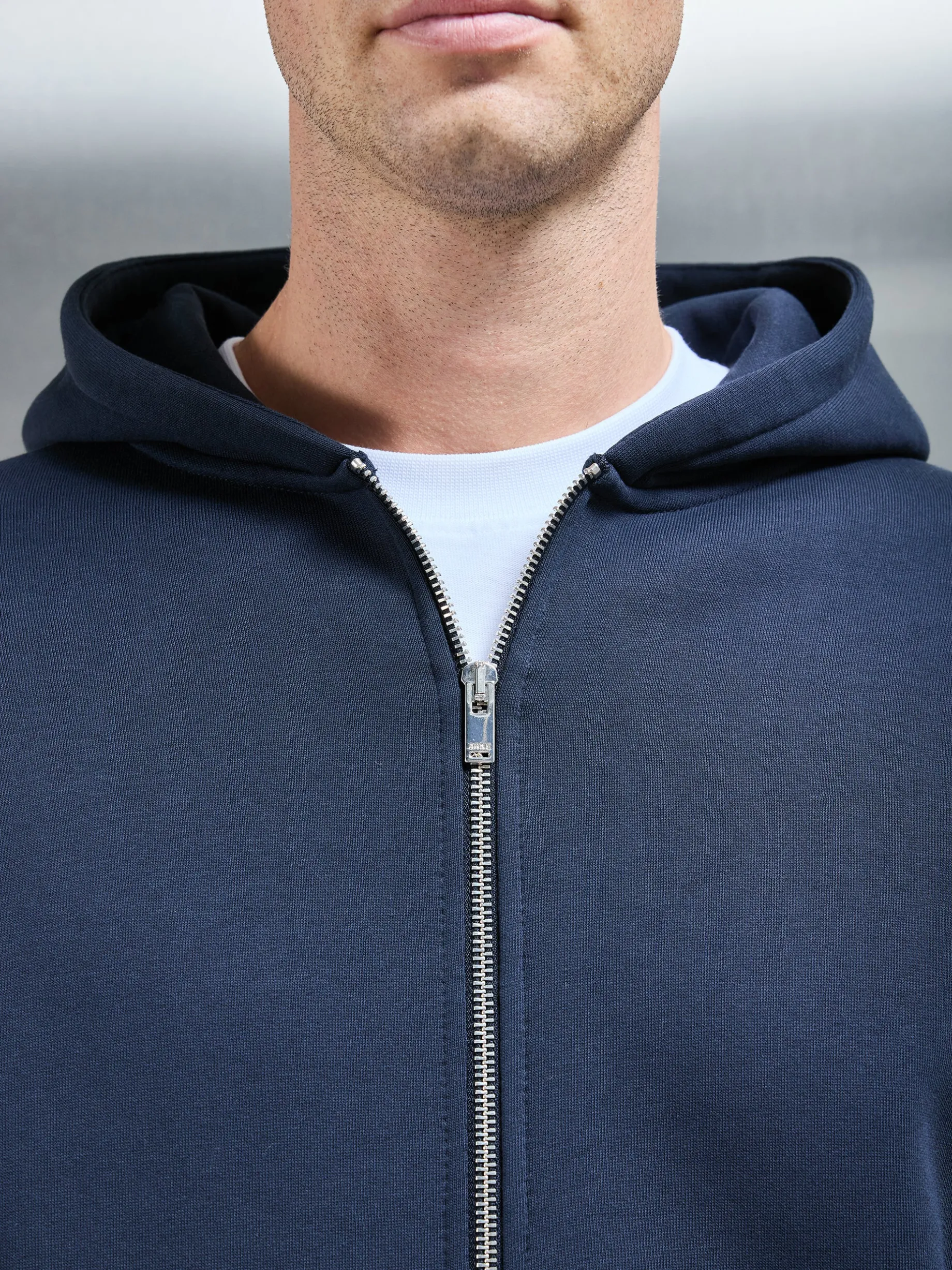 Essential Relaxed Fit Zip Through Hoodie - Navy