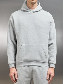 Essential Relaxed Hoodie - Marl Grey