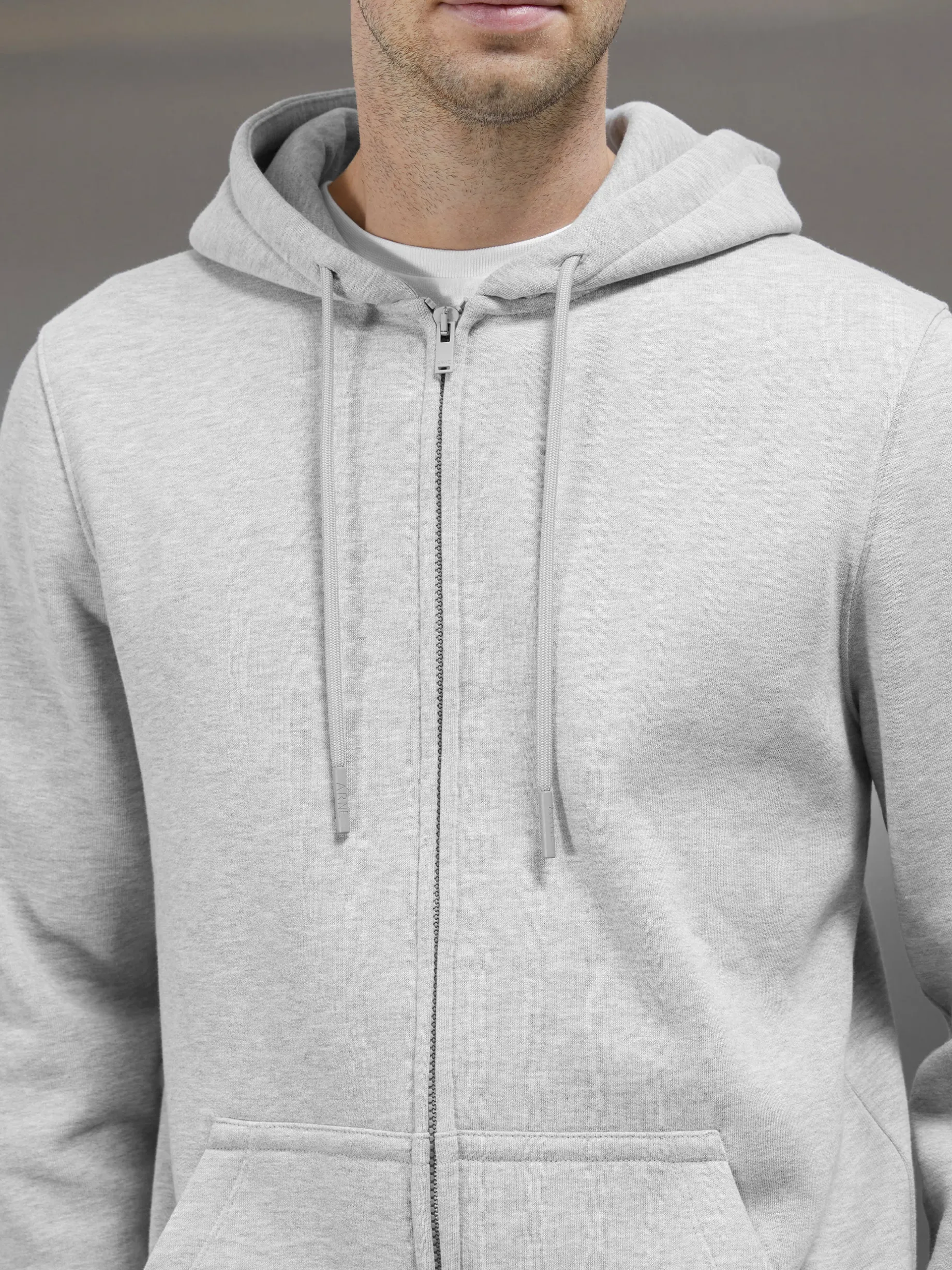 Essential Zip Through Hoodie - Marl Grey