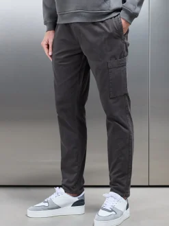 Garment Dye Cotton Cargo Pant - Grey