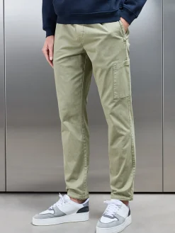 Garment Dye Cotton Cargo Pant - Olive