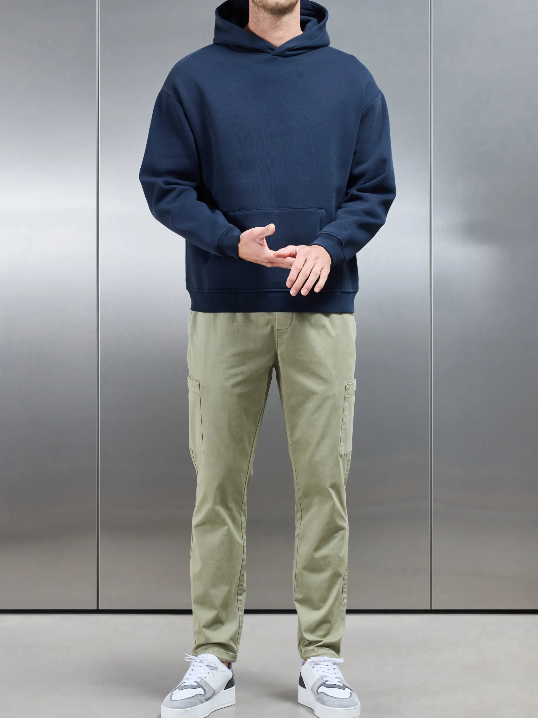 Garment Dye Cotton Cargo Pant - Olive