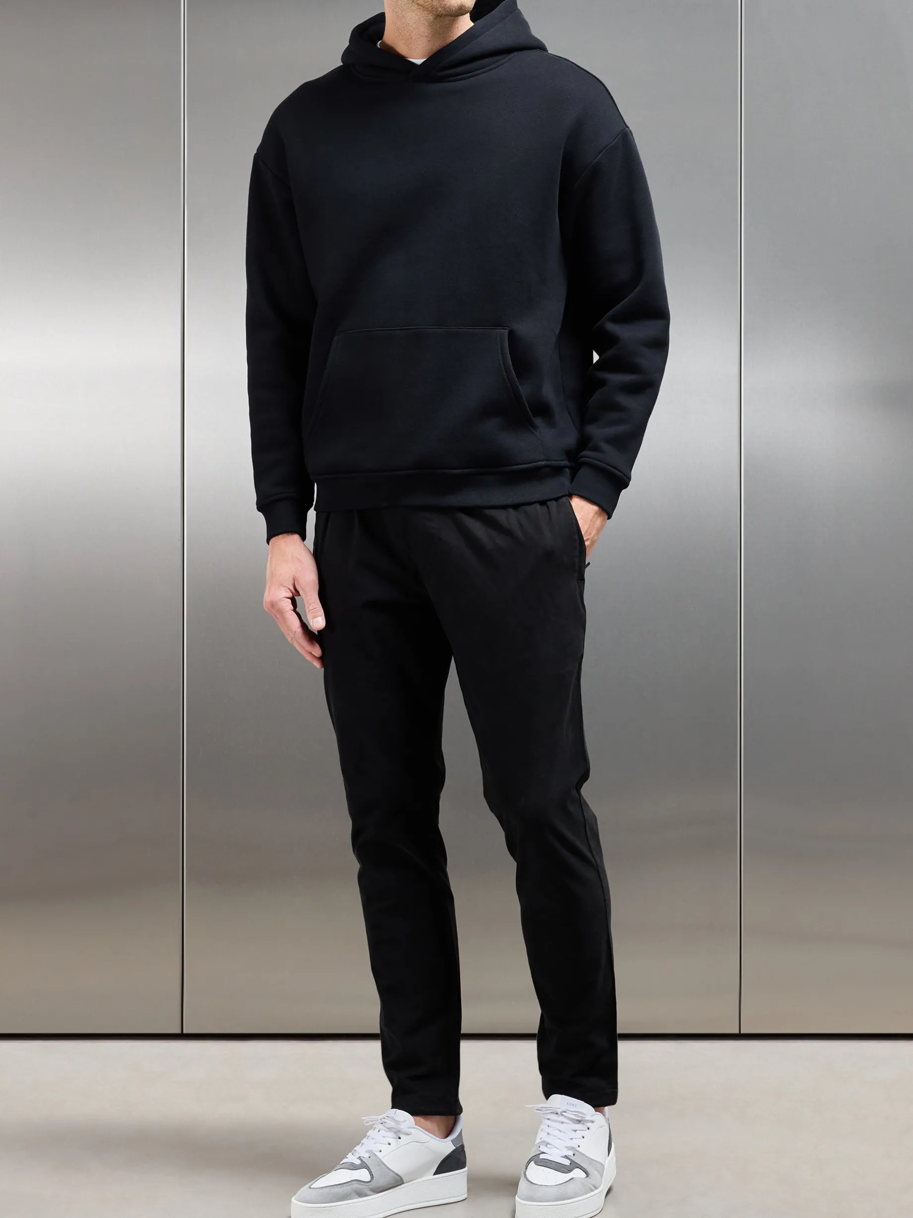 Garment Dye Cotton Trouser - Black