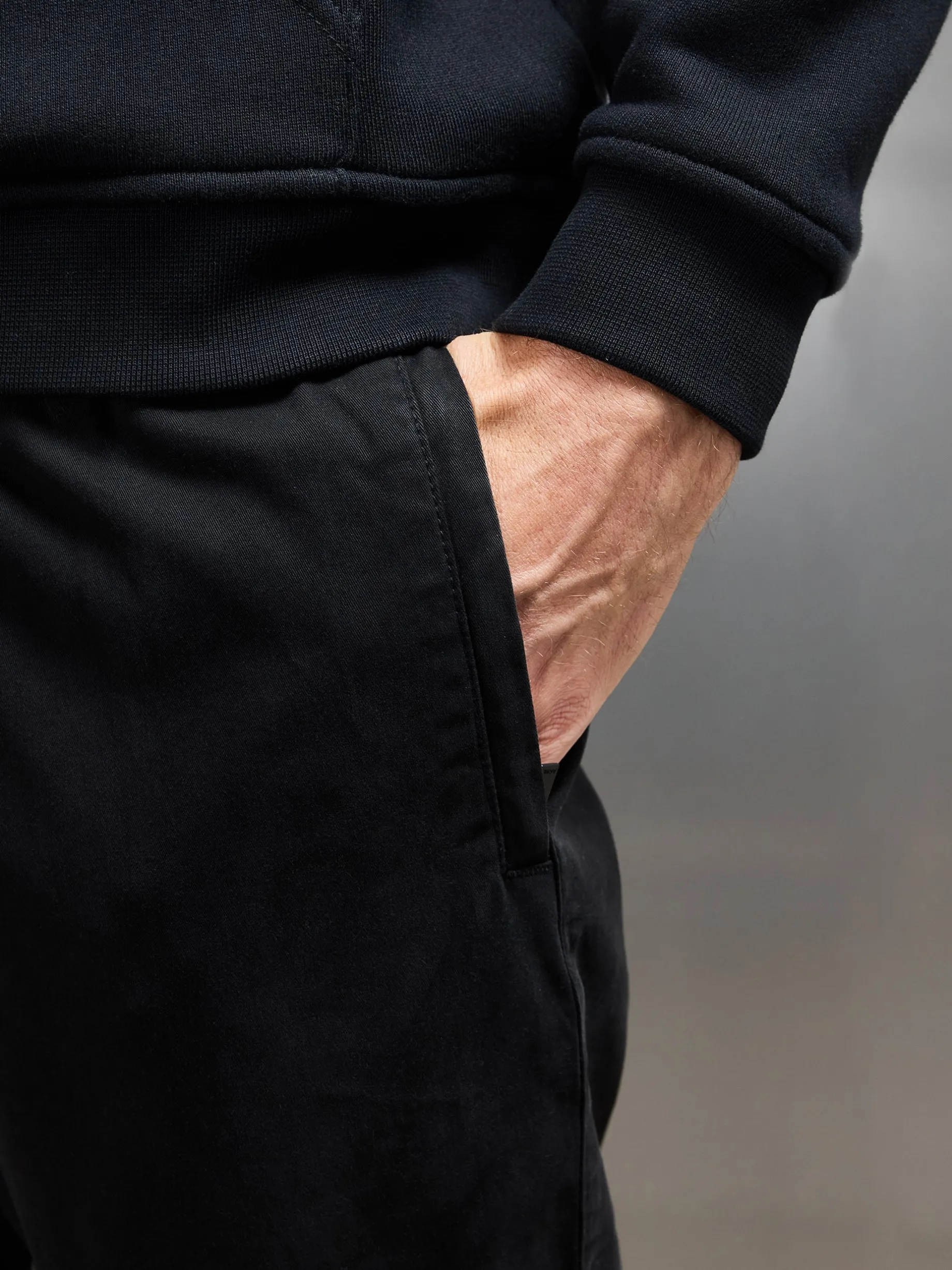 Garment Dye Cotton Trouser - Black