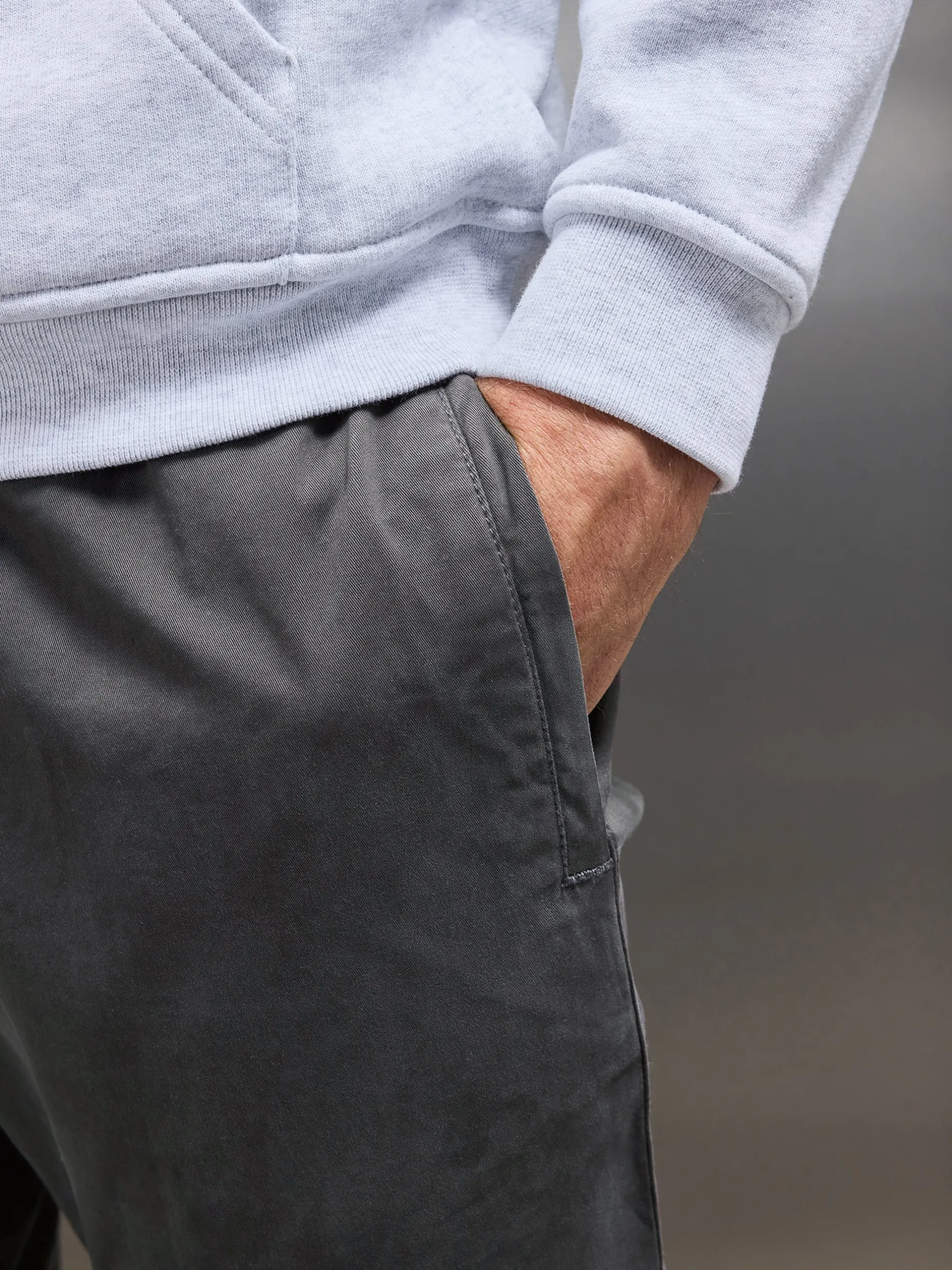 Garment Dye Cotton Trouser - Grey