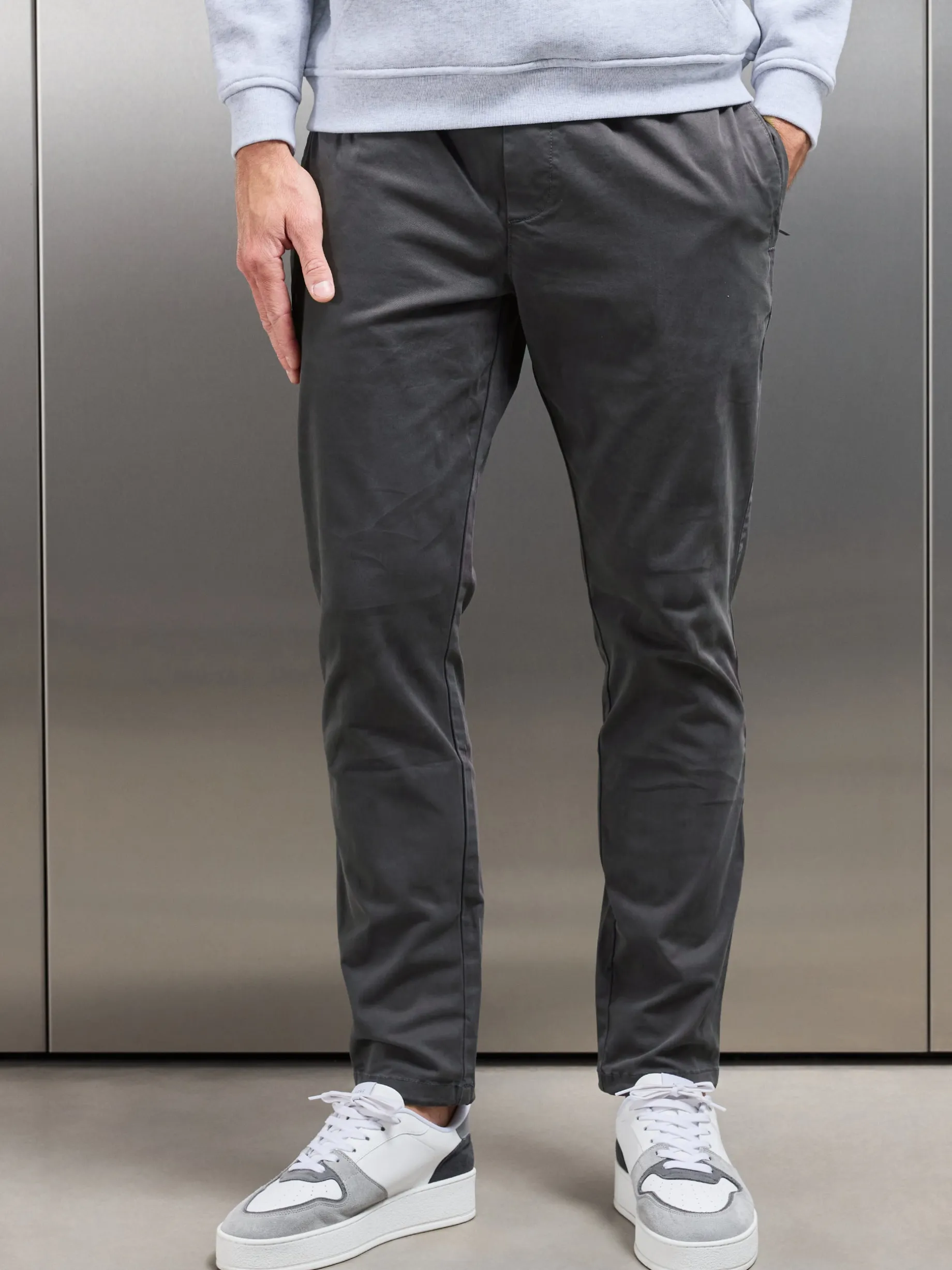 Garment Dye Cotton Trouser - Grey