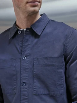 Garment Dye Overshirt - Navy