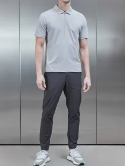 Golf Technical Zip Polo Shirt - Mid Grey