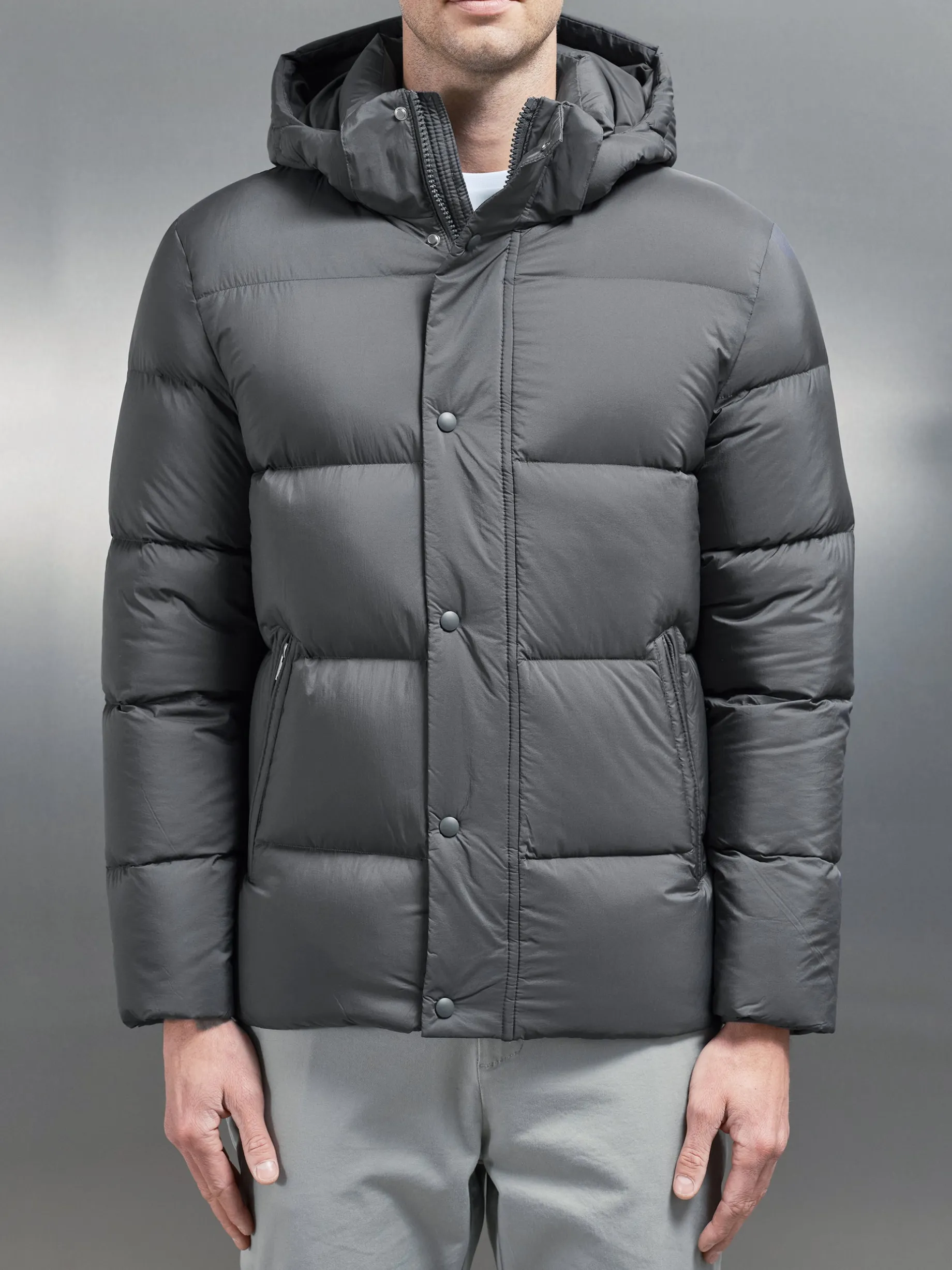 Goose Down Short Length Jacket - Grey