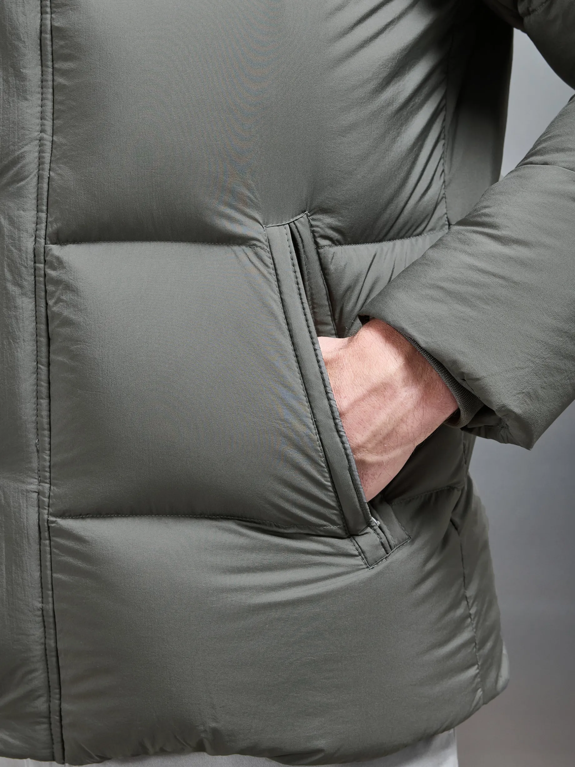Goose Down Short Length Jacket - Olive