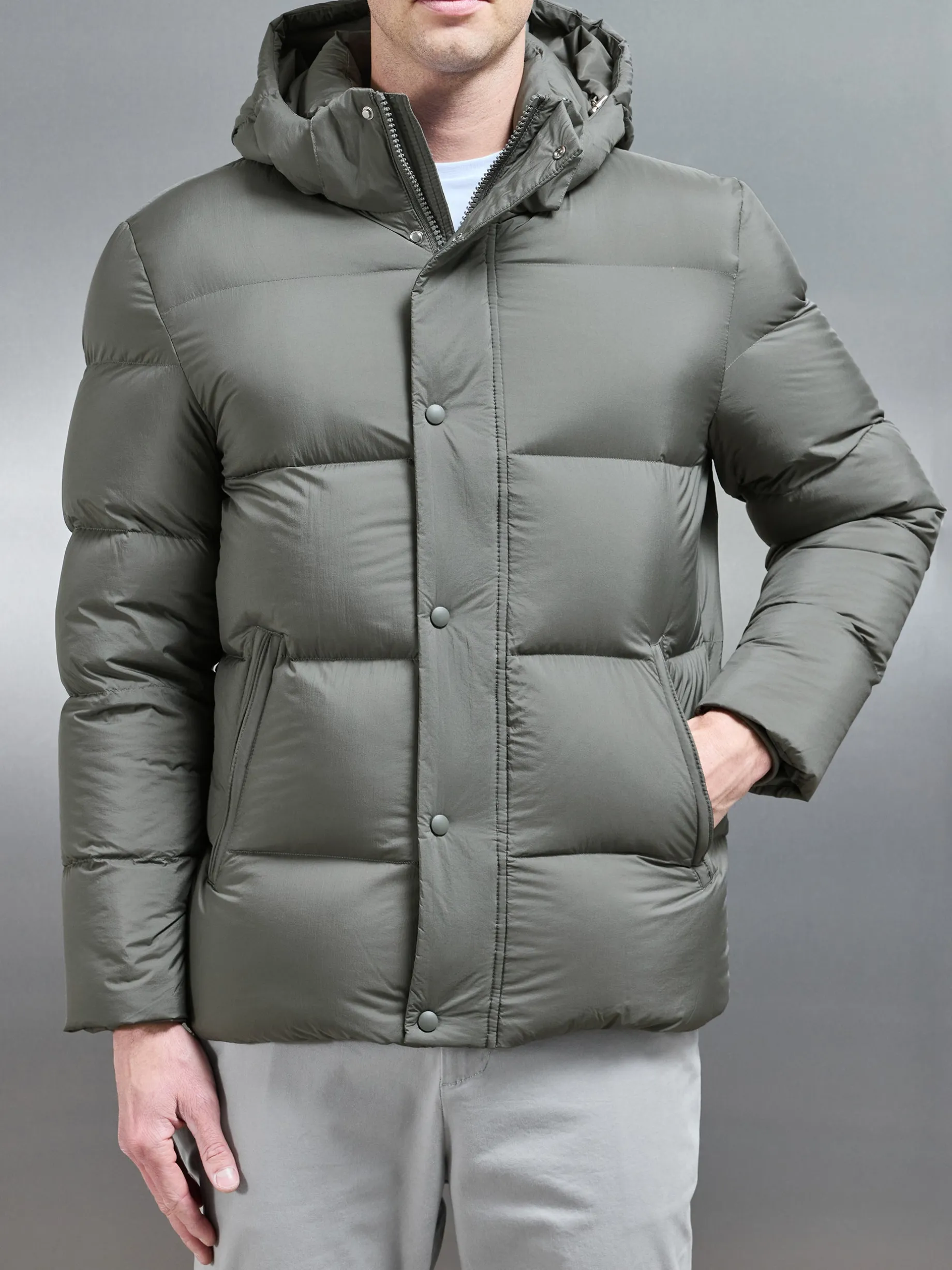 Goose Down Short Length Jacket - Olive