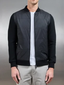 Hybrid Bomber Jacket - Black