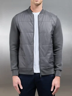 Hybrid Bomber Jacket - Grey
