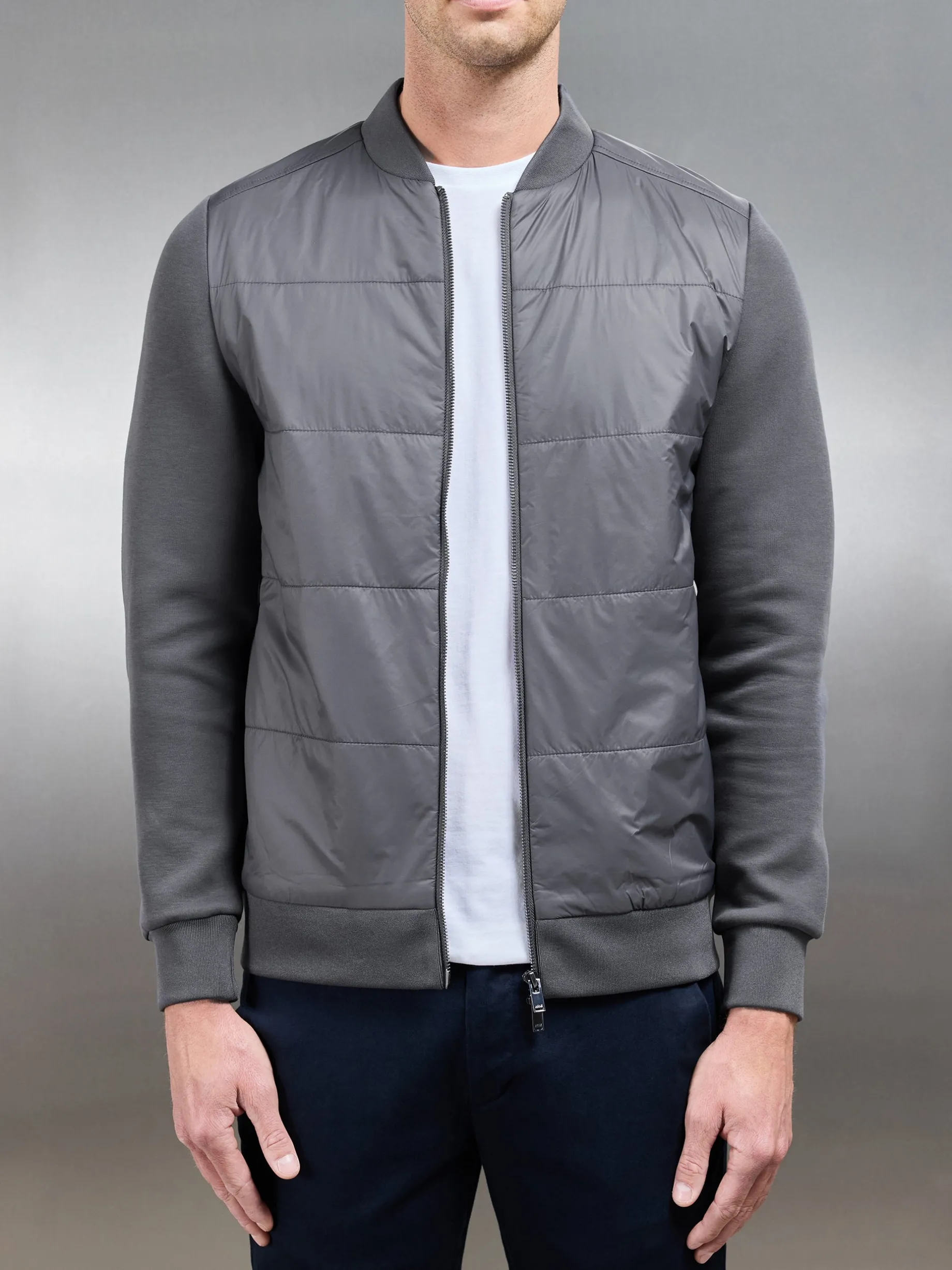 Hybrid Bomber Jacket - Grey