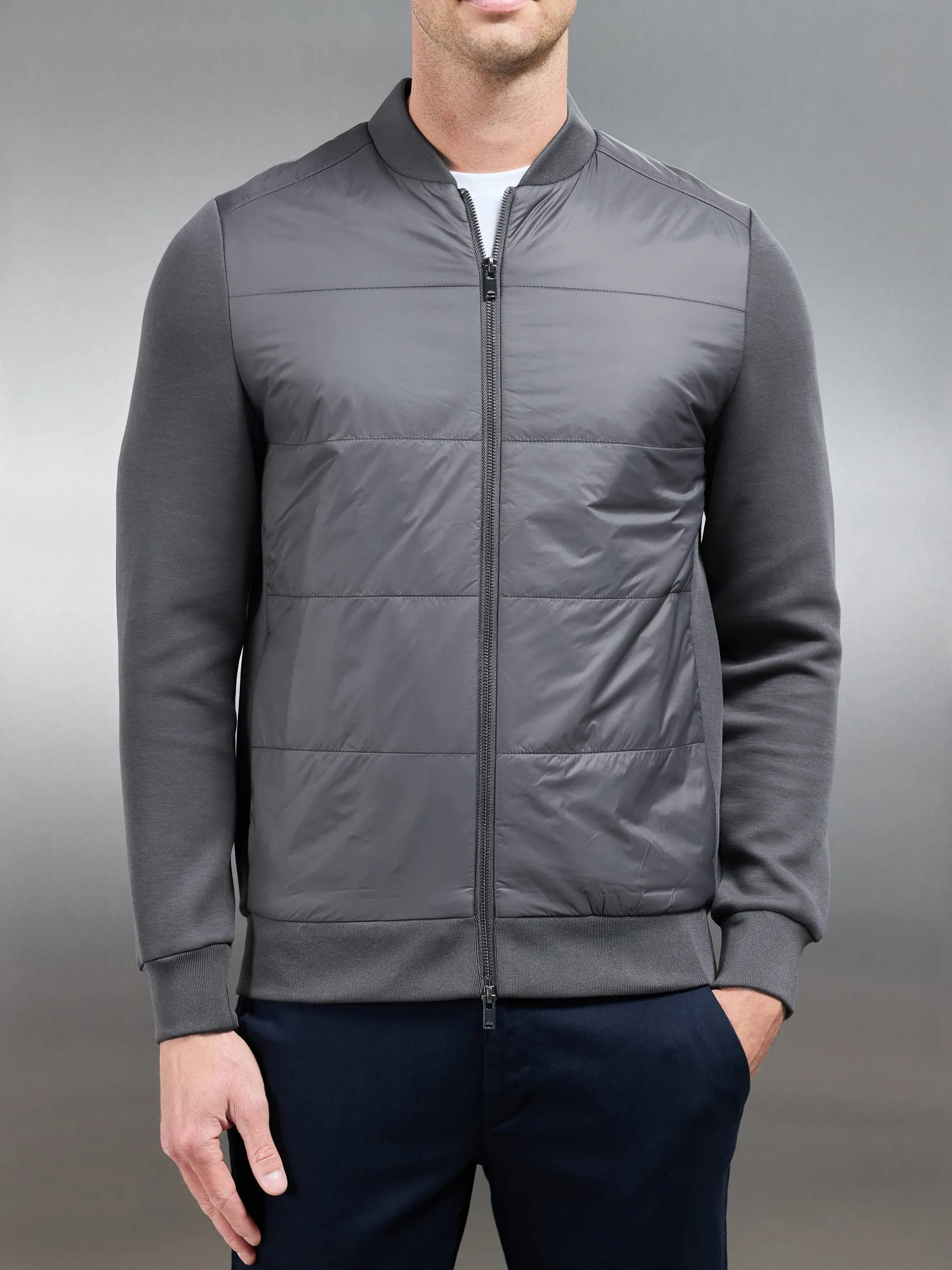 Hybrid Bomber Jacket - Grey