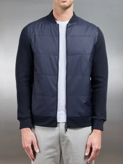 Hybrid Bomber Jacket - Navy
