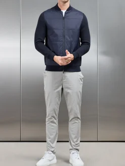 Hybrid Bomber Jacket - Navy