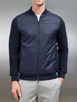 Hybrid Bomber Jacket - Navy