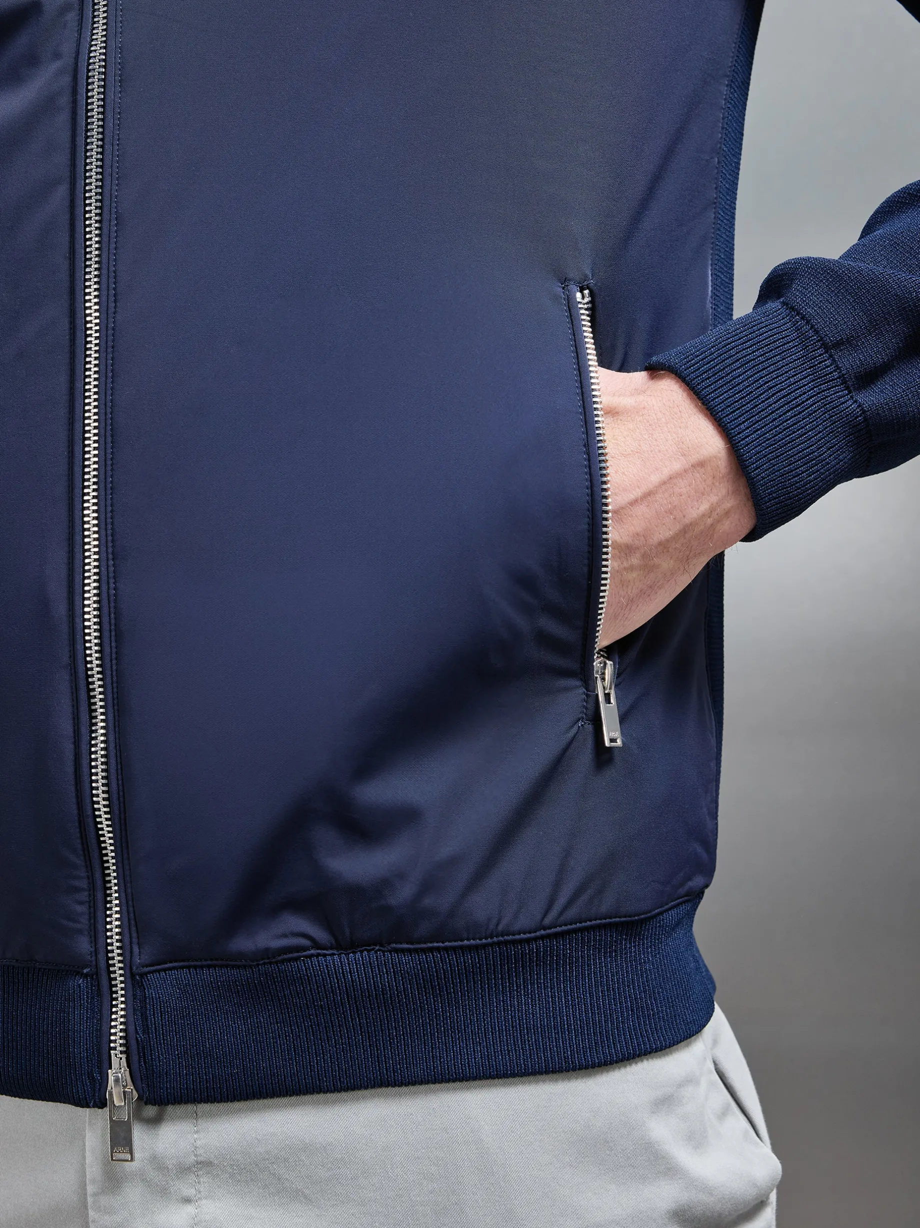 Hybrid Knitted Jacket - Navy