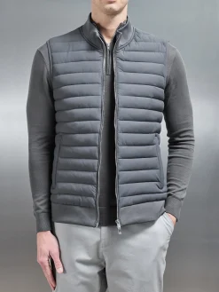 Hybrid Quilted Gilet - Grey