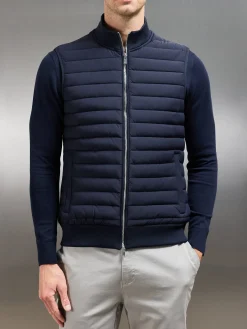 Hybrid Quilted Gilet - Navy