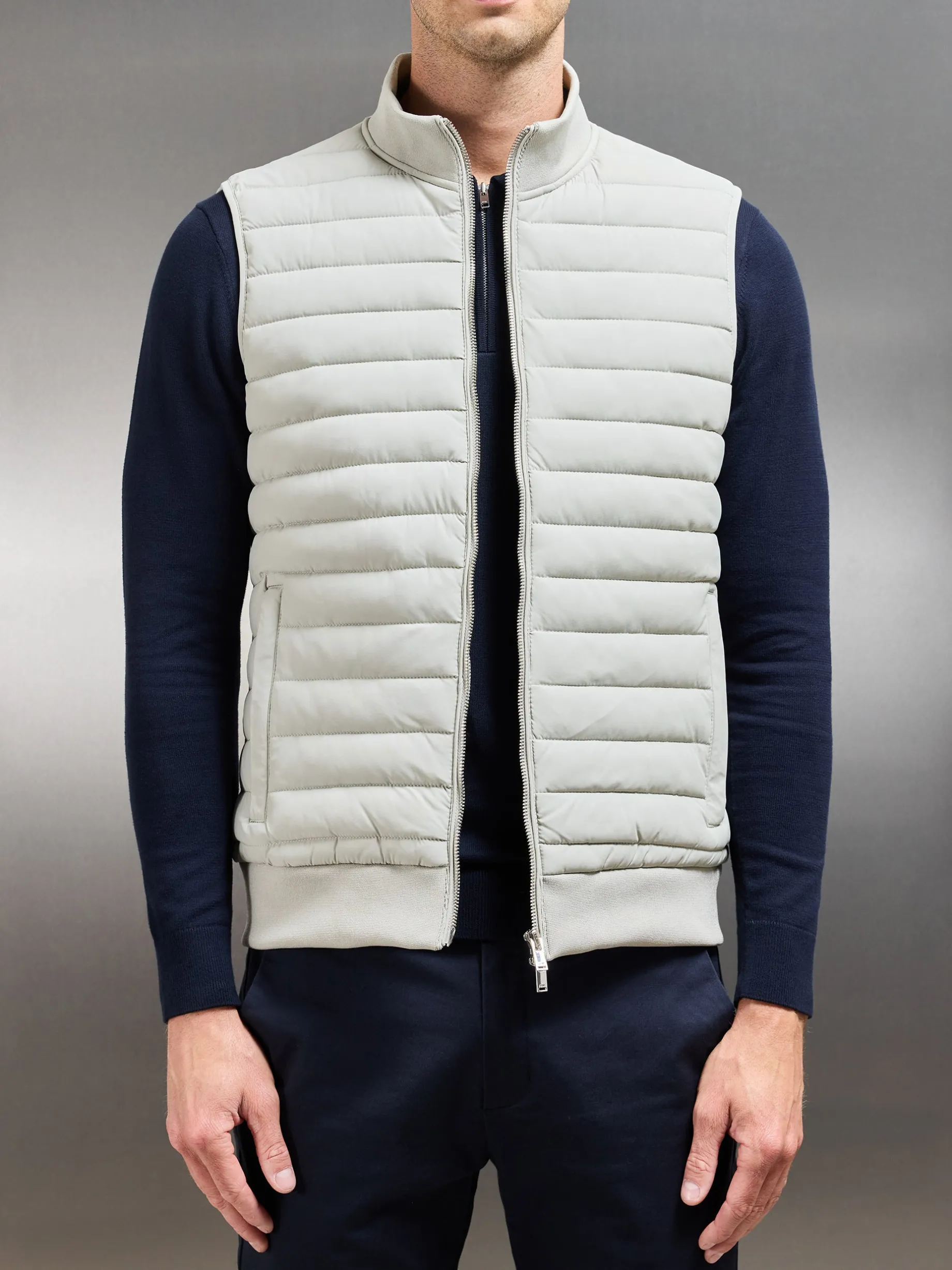 Hybrid Quilted Gilet - Stone