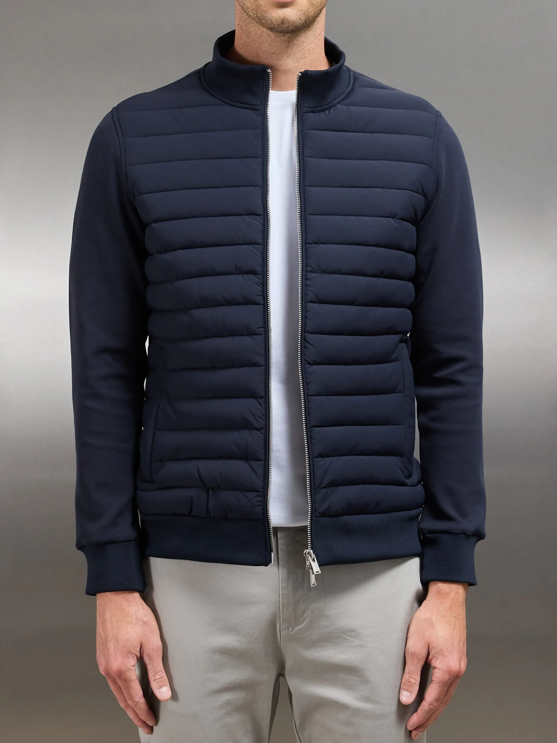 Hybrid Quilted Jacket - Navy