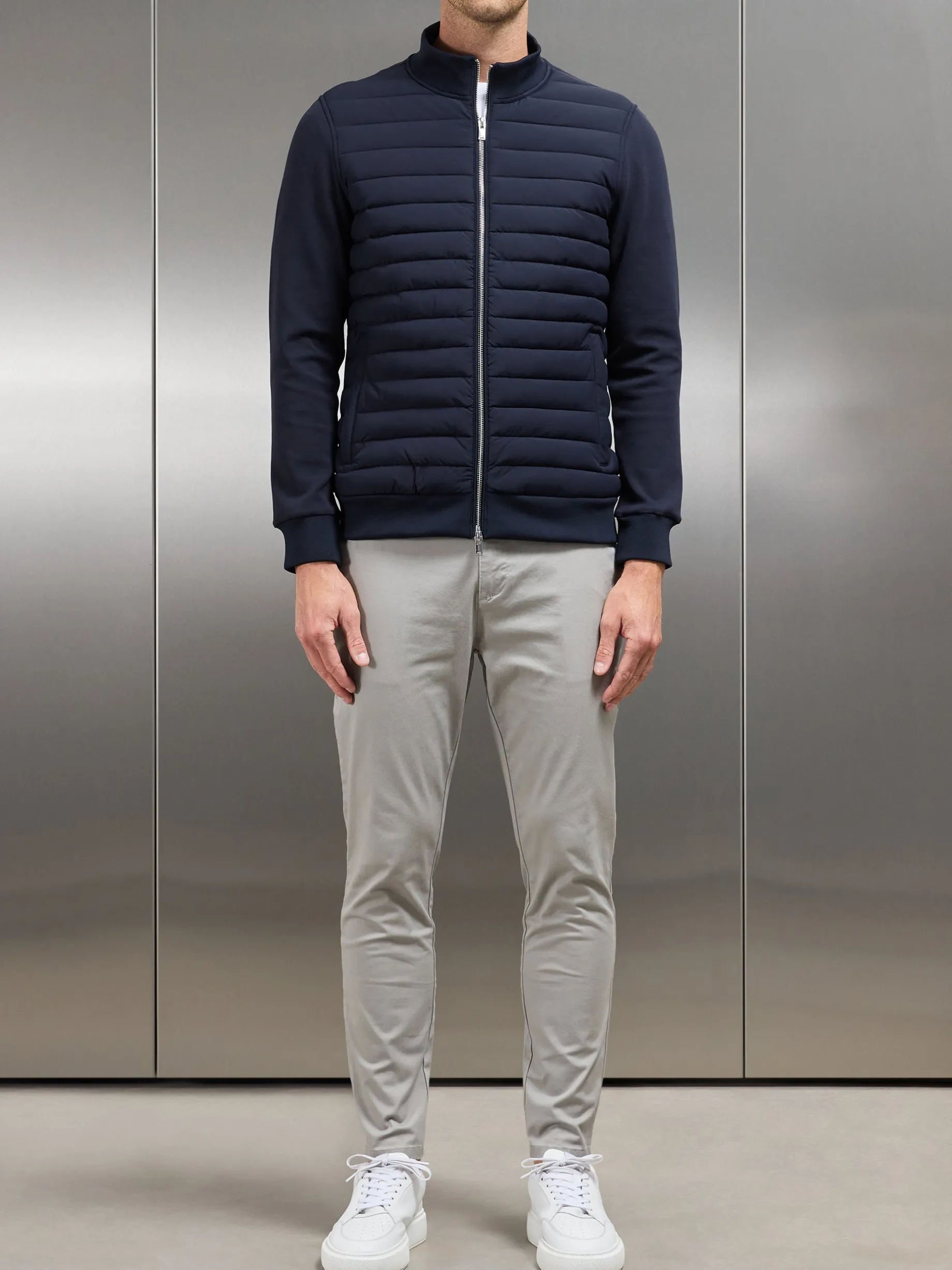 Hybrid Quilted Jacket - Navy