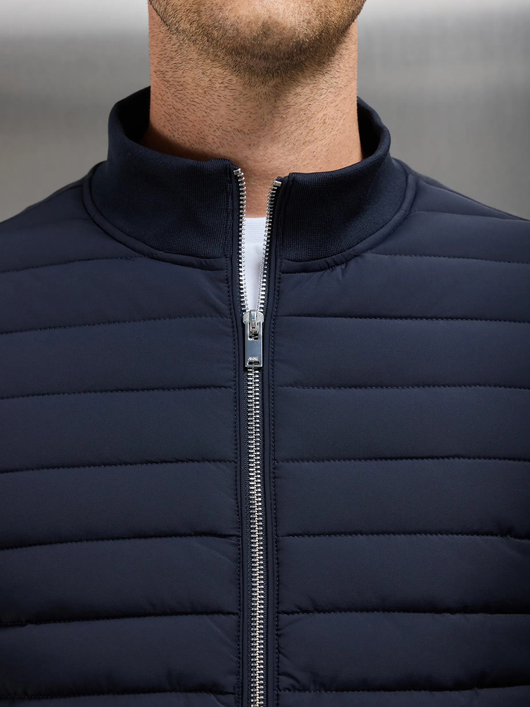 Hybrid Quilted Jacket - Navy