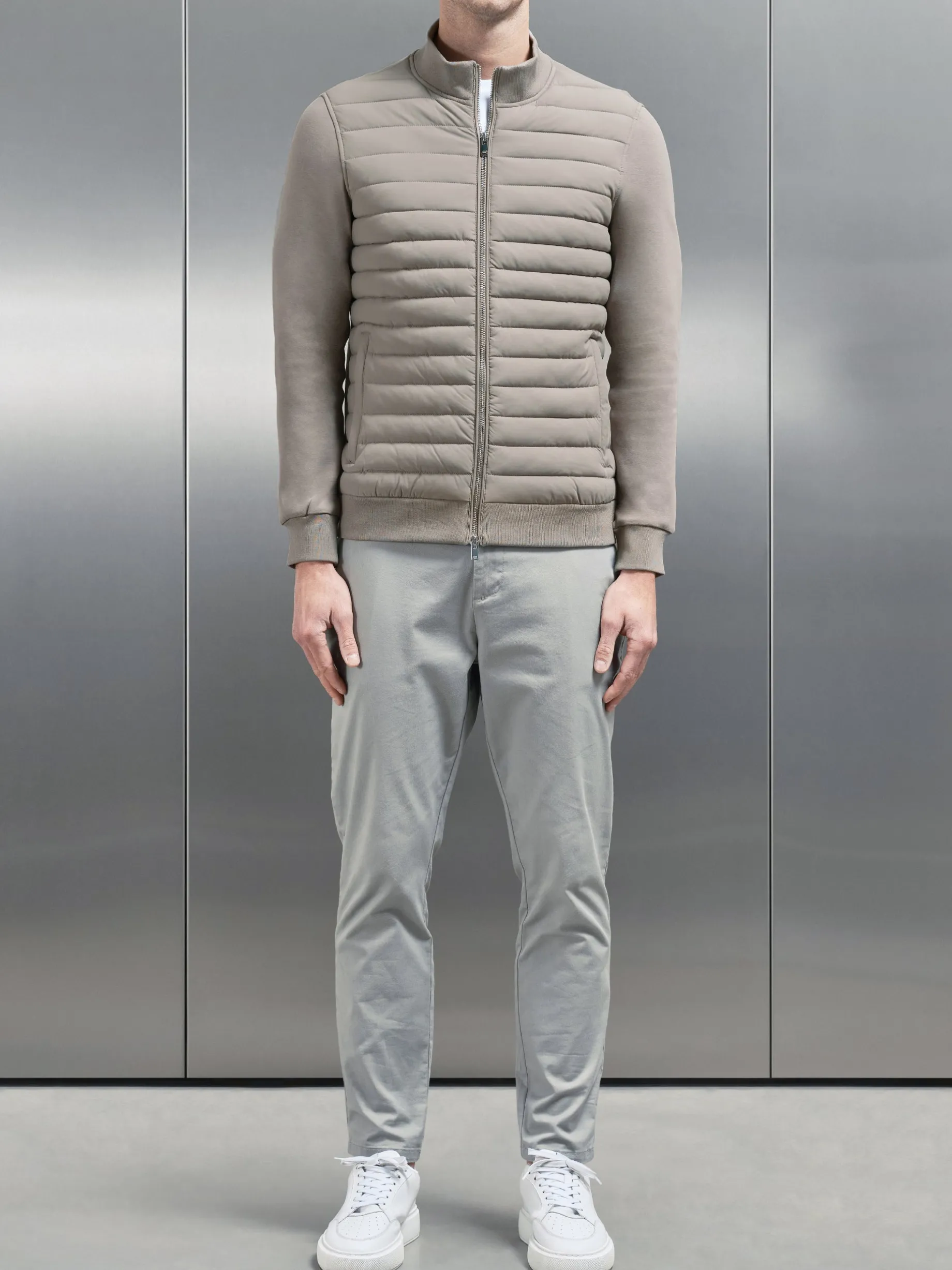 Hybrid Quilted Jacket - Taupe