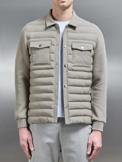 Hybrid Quilted Overshirt - Taupe