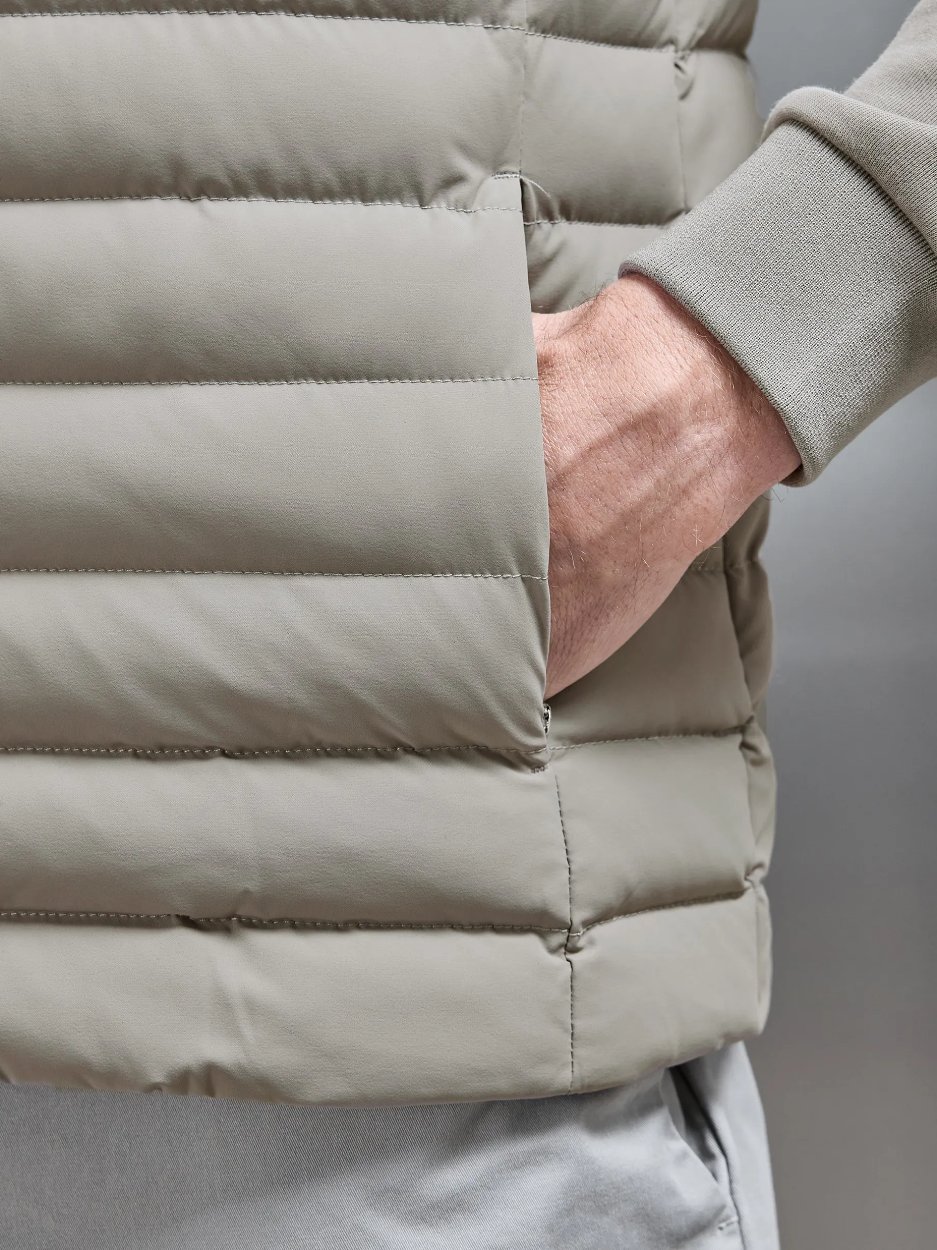 Hybrid Quilted Overshirt - Taupe