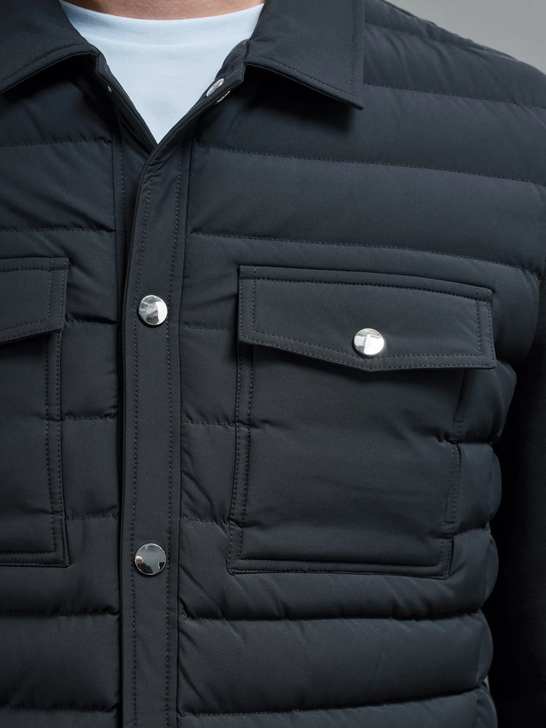 Hybrid Quilted Overshirt - Black