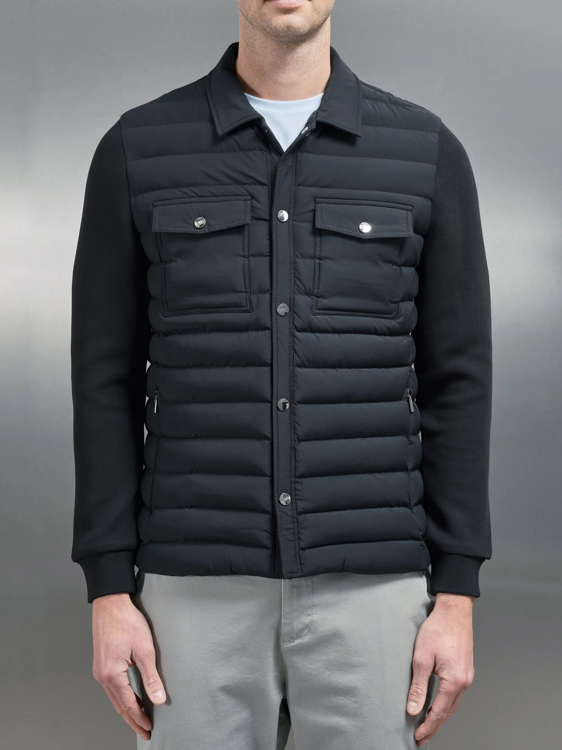 Hybrid Quilted Overshirt - Black