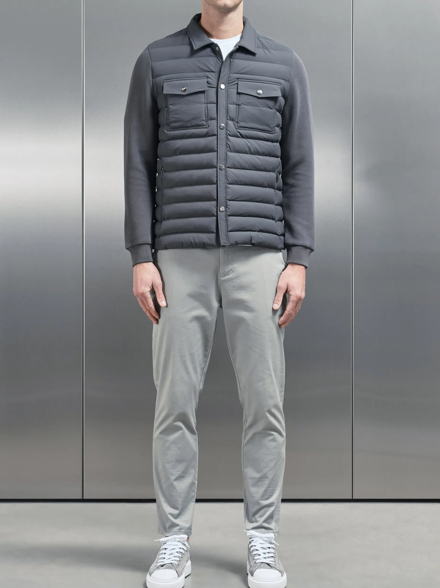 Hybrid Quilted Overshirt - Grey