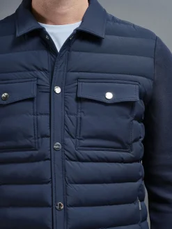 Hybrid Quilted Overshirt - Navy