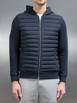 Hybrid Quilted Windbreaker - Navy