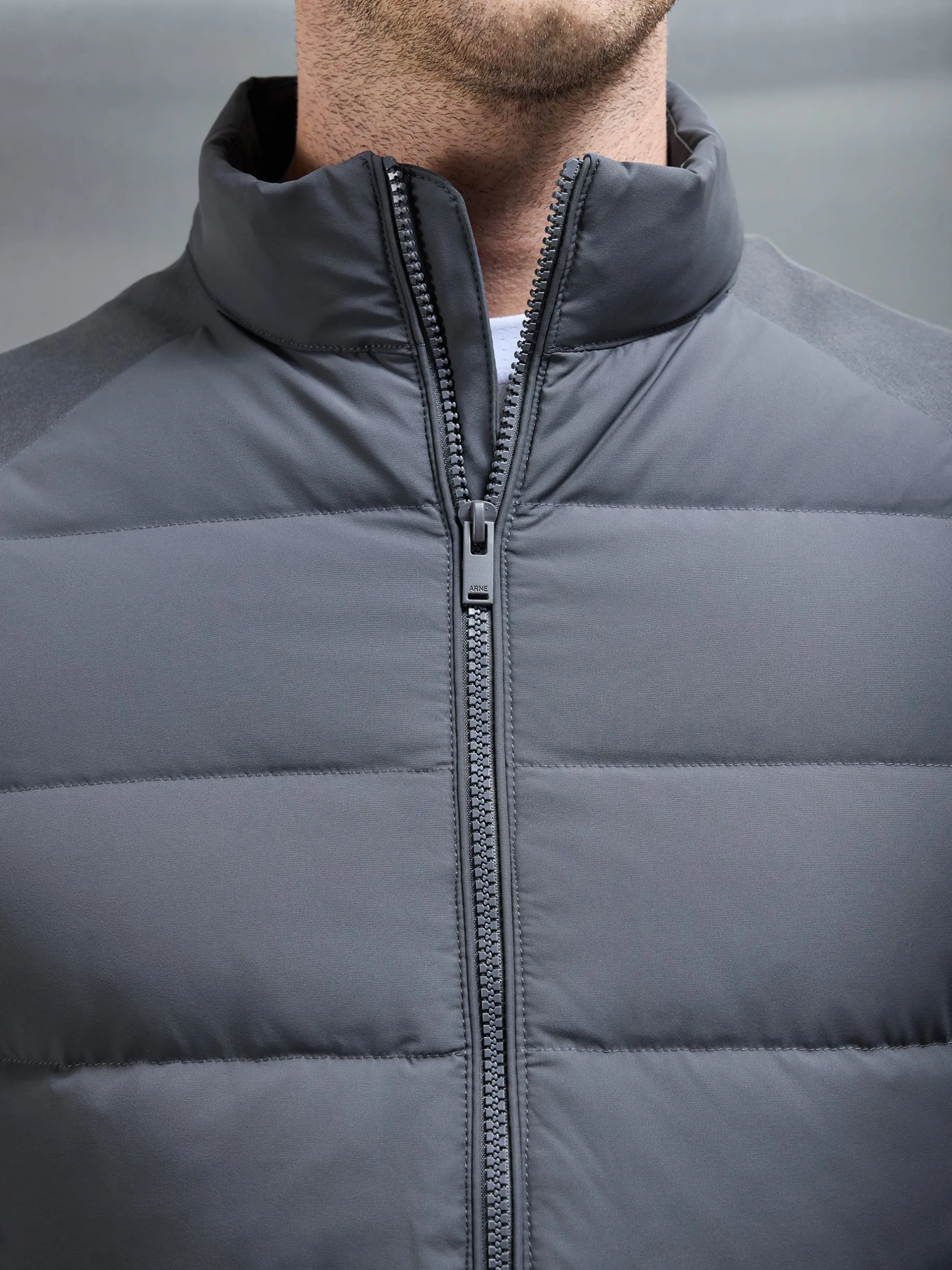 Hybrid Technical Puffer Jacket - Grey